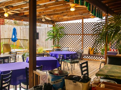 Covered patio at Bar South